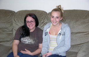 18 year old girl Barbie Bree strips to pink leg warmers in her bedroom